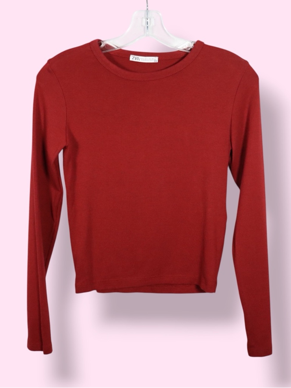 Zara Red Cropped Long Sleeve Top Size Large Women From The Boys Film Production